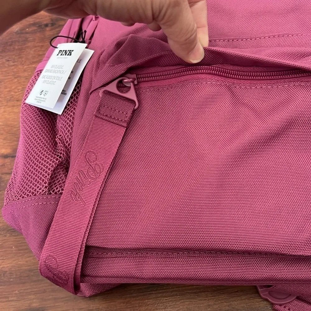 VS Pink Ivy Classic Canvas Backpack red violet pink color adjustable polyester - Picture 6 of 10